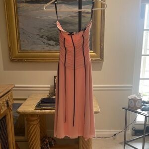 Women’s Pink Slip Dress with Black Trim
